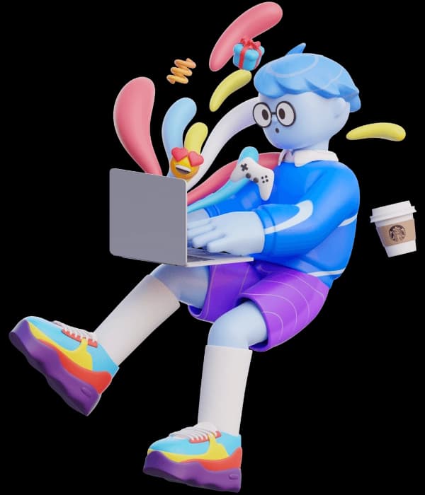 Boy cartoon image using Clever AI Hub on a laptop