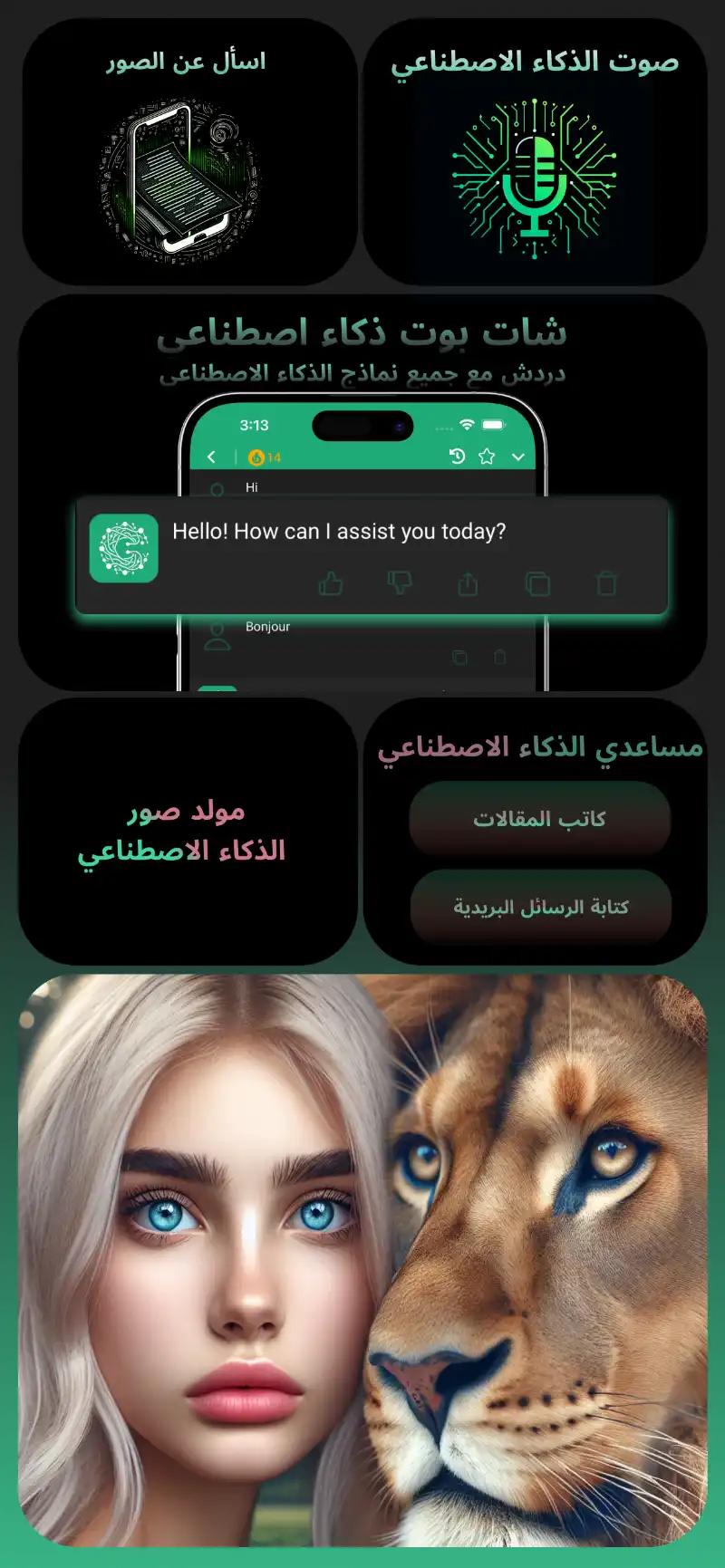 Example screenshot of the Clever AI mobile app Chat App